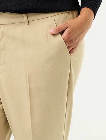 Pantalon pour femme en toile à coupe droite