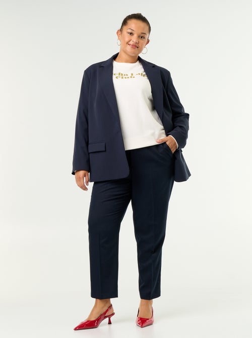 Pantalon pour femme en toile à coupe droite - Kiabi Pantalon pour femme en toile à coupe droite - Kiabi