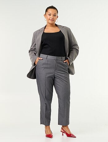 Pantalon pour femme en toile à coupe droite