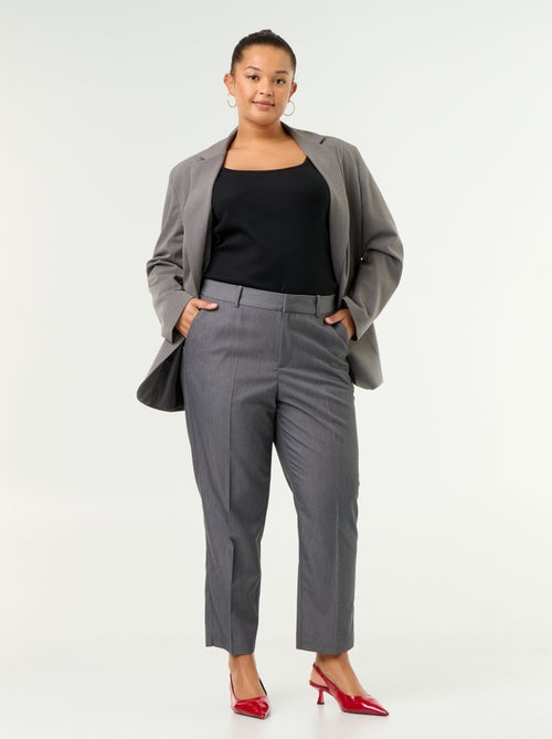 Pantalon pour femme en toile à coupe droite - Kiabi Pantalon pour femme en toile à coupe droite - Kiabi