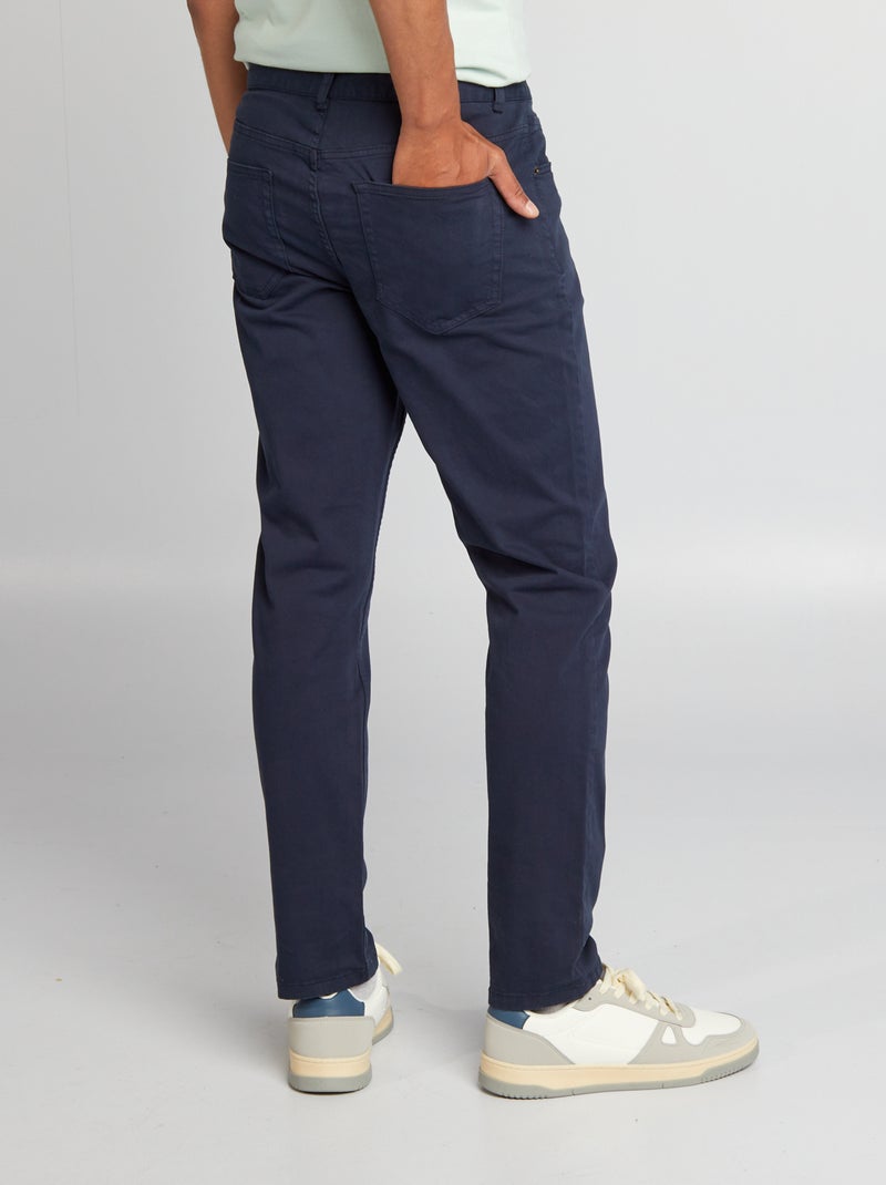 Pantalon pour homme à coupe slim et 5 poches bleu marine - Kiabi
