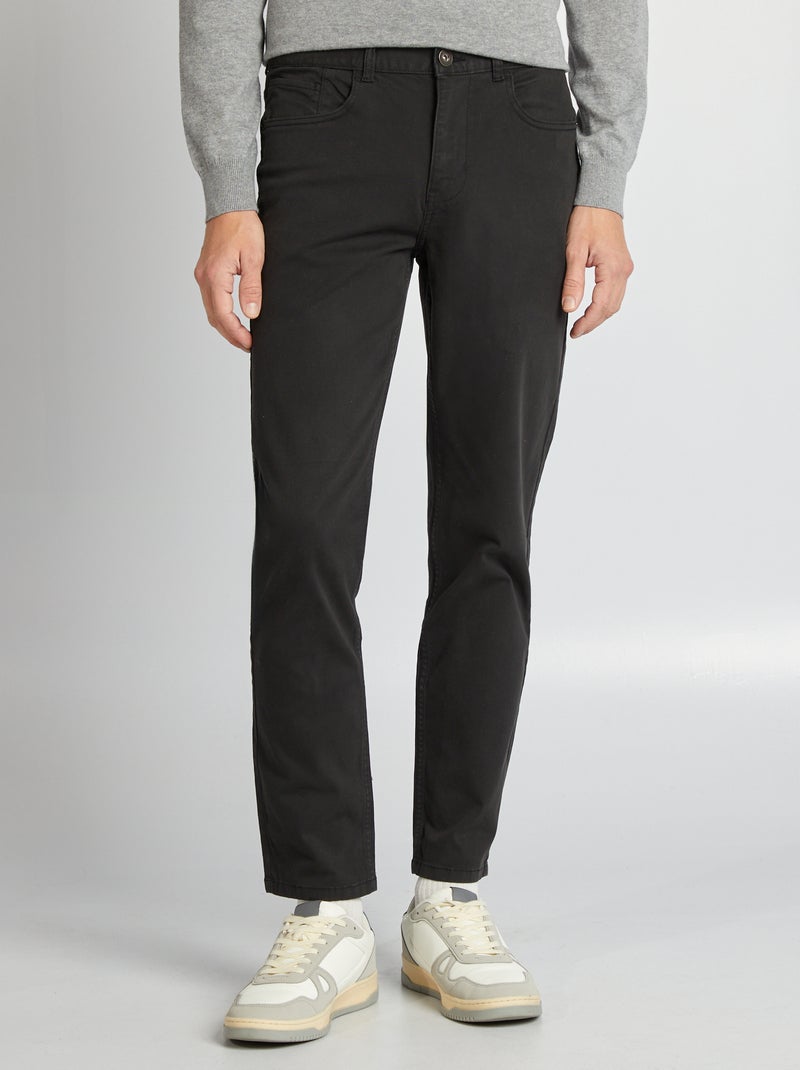 Pantalon pour homme à coupe slim et 5 poches noir - Kiabi