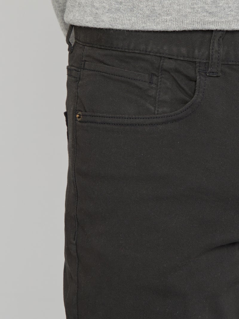Pantalon pour homme à coupe slim et 5 poches noir - Kiabi