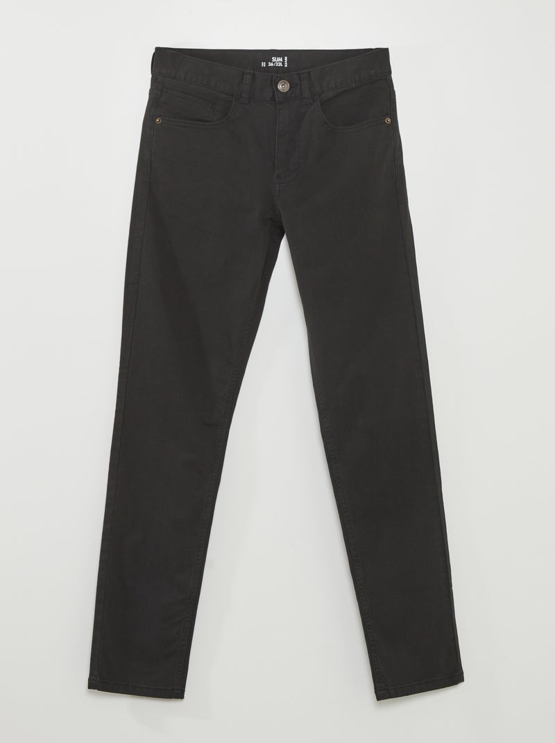 Pantalon pour homme à coupe slim et 5 poches noir - Kiabi