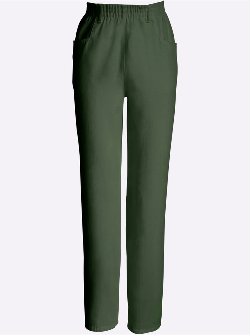 Pantalon Pur Coton - Taille Courte - Witt Vert olive - Kiabi