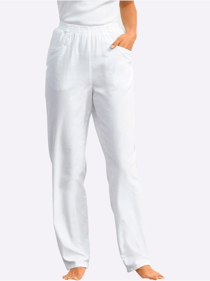 Pantalon Pur Coton - Taille Standard - Witt Blanc - Kiabi
