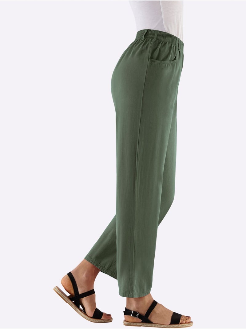 Pantalon Pur Coton - Taille Standard - Witt Vert olive - Kiabi