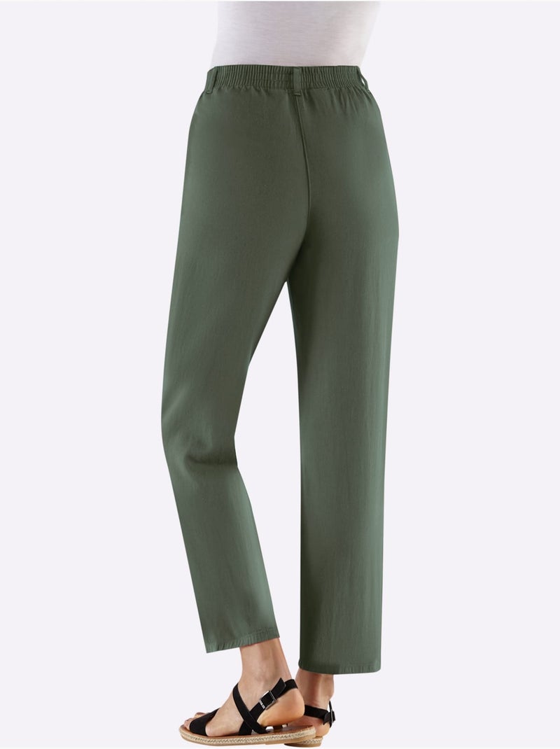 Pantalon Pur Coton - Taille Standard - Witt Vert olive - Kiabi