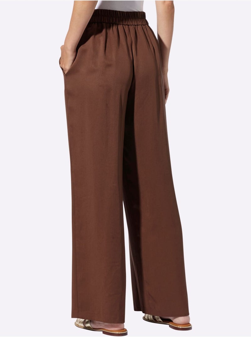 Pantalon Pur Lyocell - Taille Standard - Helline Marron - Kiabi