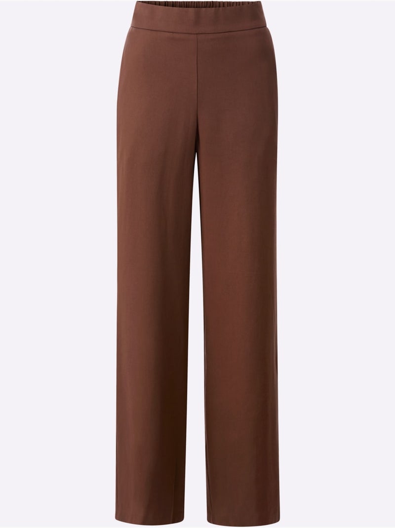 Pantalon Pur Lyocell - Taille Standard - Helline Marron - Kiabi
