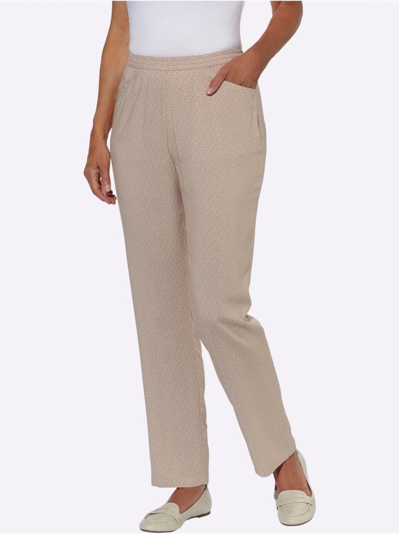 Pantalon Pure Viscose - Taille Courte - Witt Beige - Kiabi