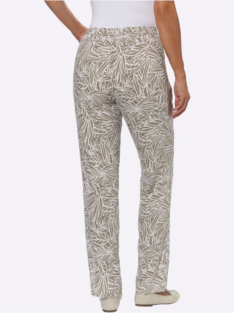 Pantalon Pure Viscose - Taille Courte - Witt Beige/Blanc - Kiabi