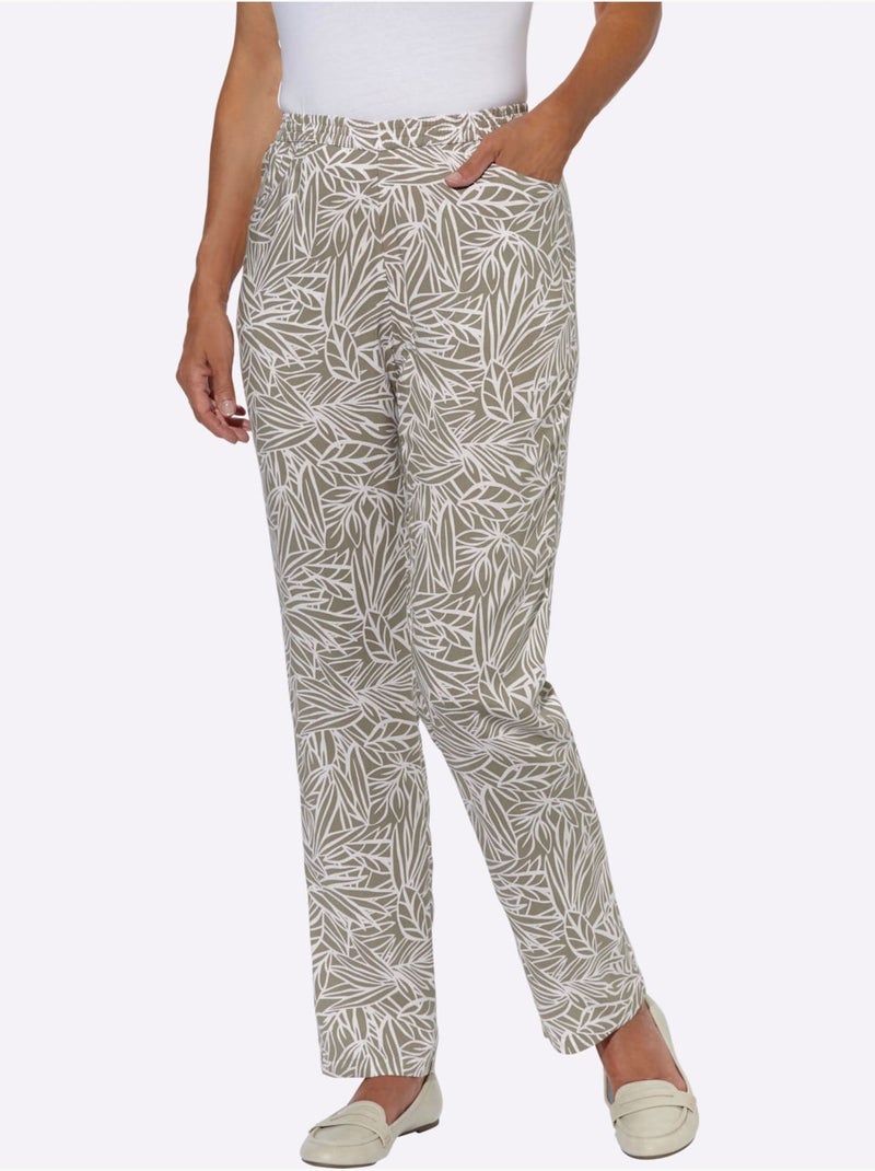 Pantalon Pure Viscose - Taille Courte - Witt Beige/Blanc - Kiabi