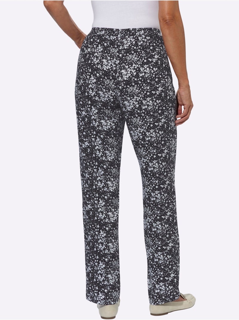 Pantalon Pure Viscose - Taille Courte - Witt Noir Ecru - Kiabi