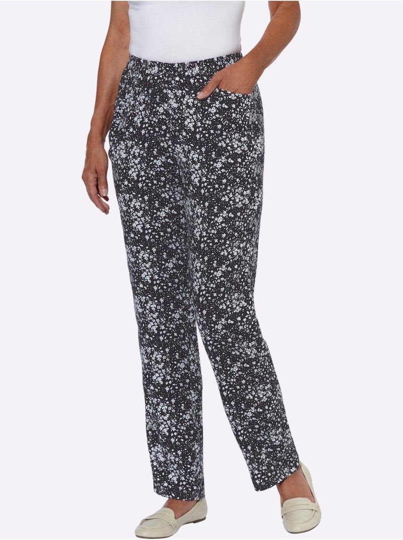 Pantalon Pure Viscose - Taille Courte - Witt Noir Ecru - Kiabi