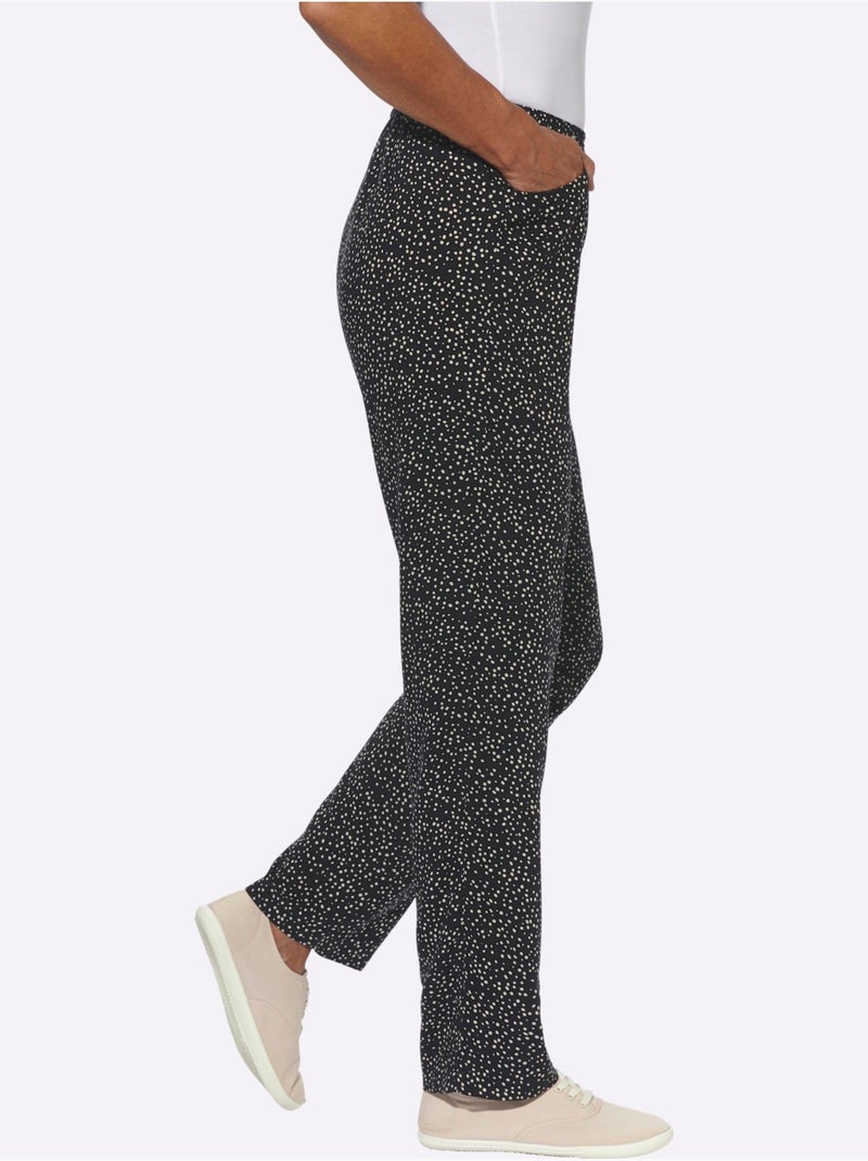 Pantalon Pure Viscose - Taille Courte - Witt Noir Jaune - Kiabi