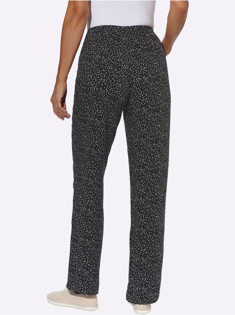 Pantalon Pure Viscose - Taille Courte - Witt Noir Jaune - Kiabi