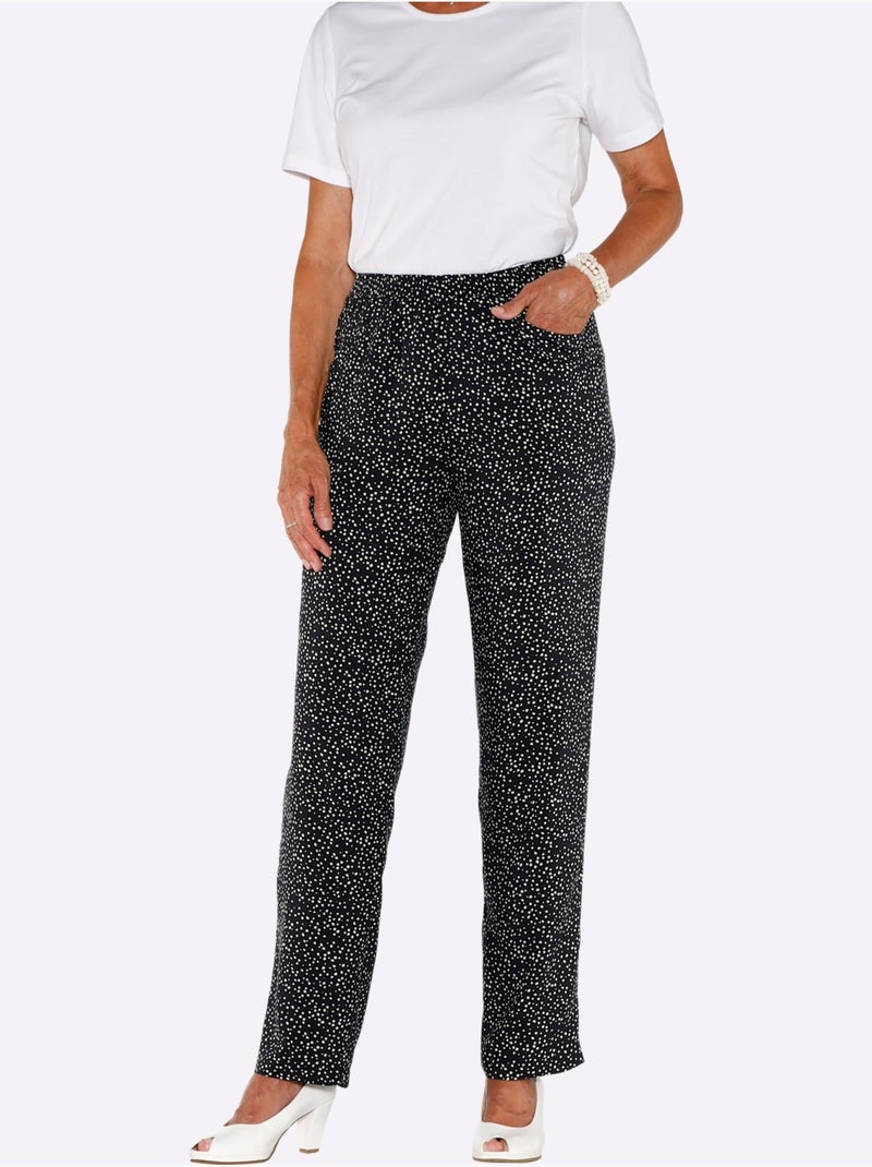 Pantalon Pure Viscose - Taille Courte - Witt Noir Jaune - Kiabi