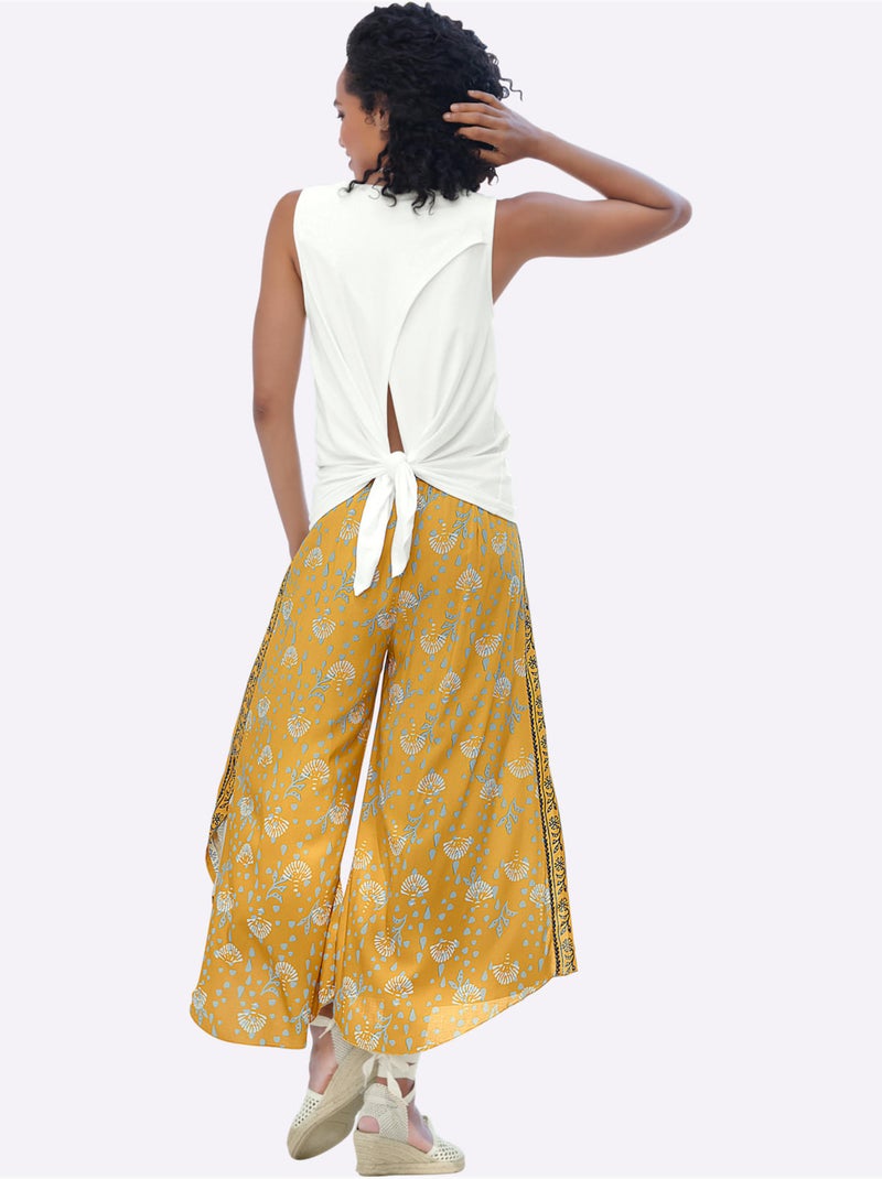 Pantalon Pure Viscose - Taille Standard - Helline Ocre - Kiabi