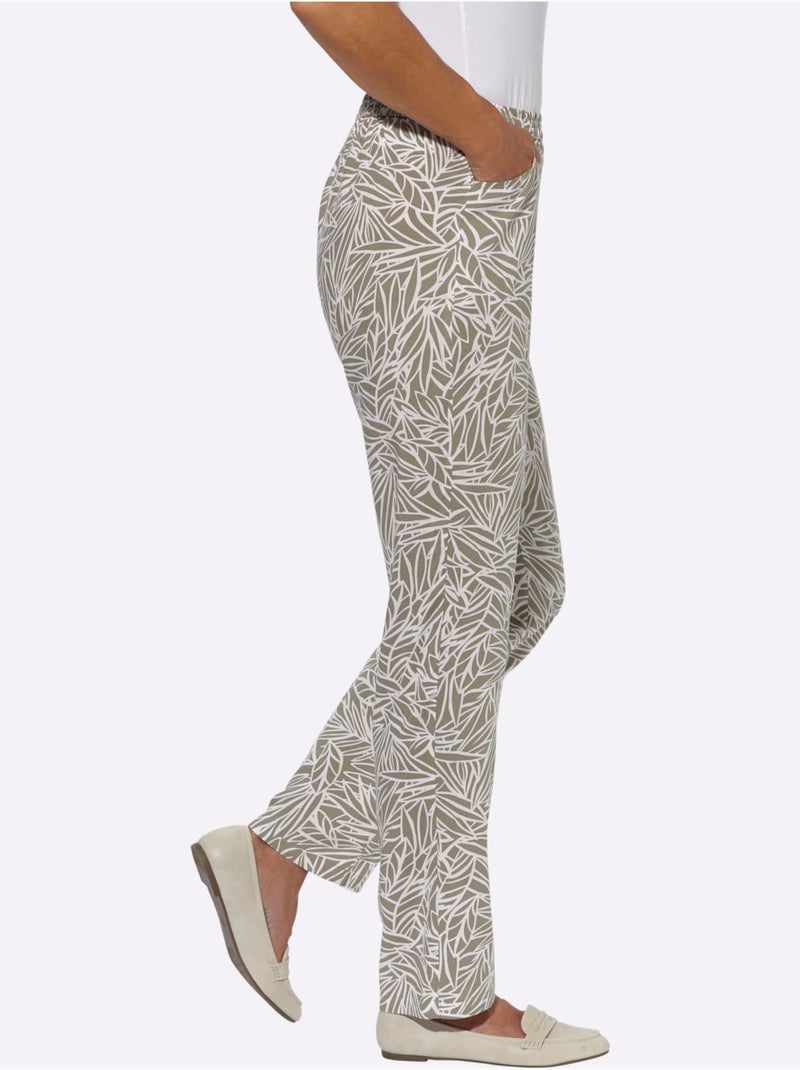 Pantalon Pure Viscose - Taille Standard - Witt Beige/Blanc - Kiabi