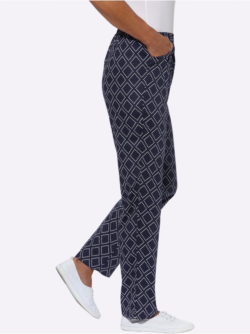 Pantalon Pure Viscose - Taille Standard - Witt Bleu Blanc - Kiabi