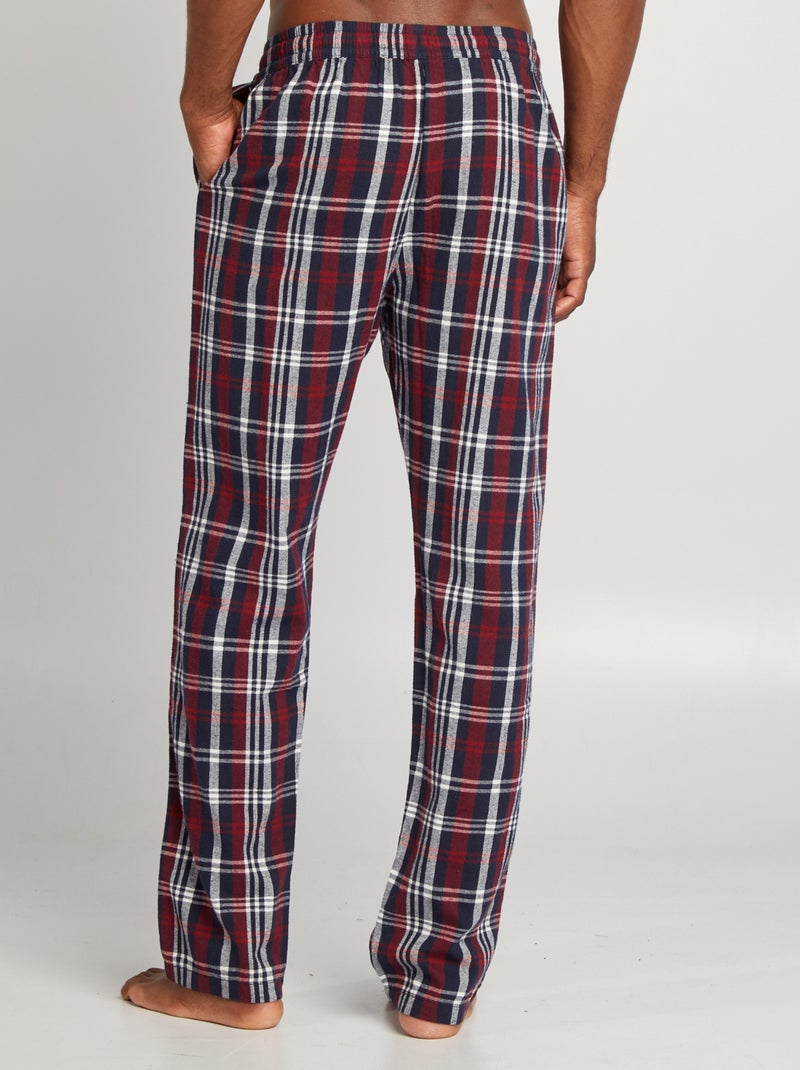 Flanelle Pantalon Homme Carreaux Rouge Pantalon Pyjama En Flanelle