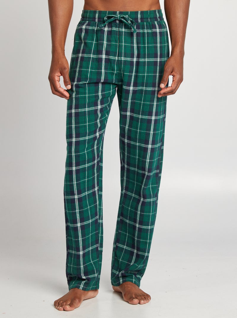 Pantalon pyjama en flanelle Vert - Kiabi