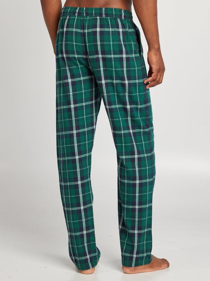 Pantalon pyjama en flanelle Vert - Kiabi