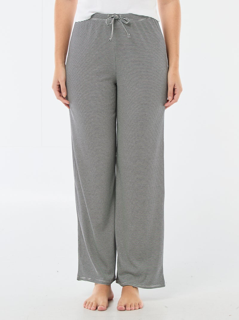 Pantalon pyjama en maille stretch Bleu - Kiabi