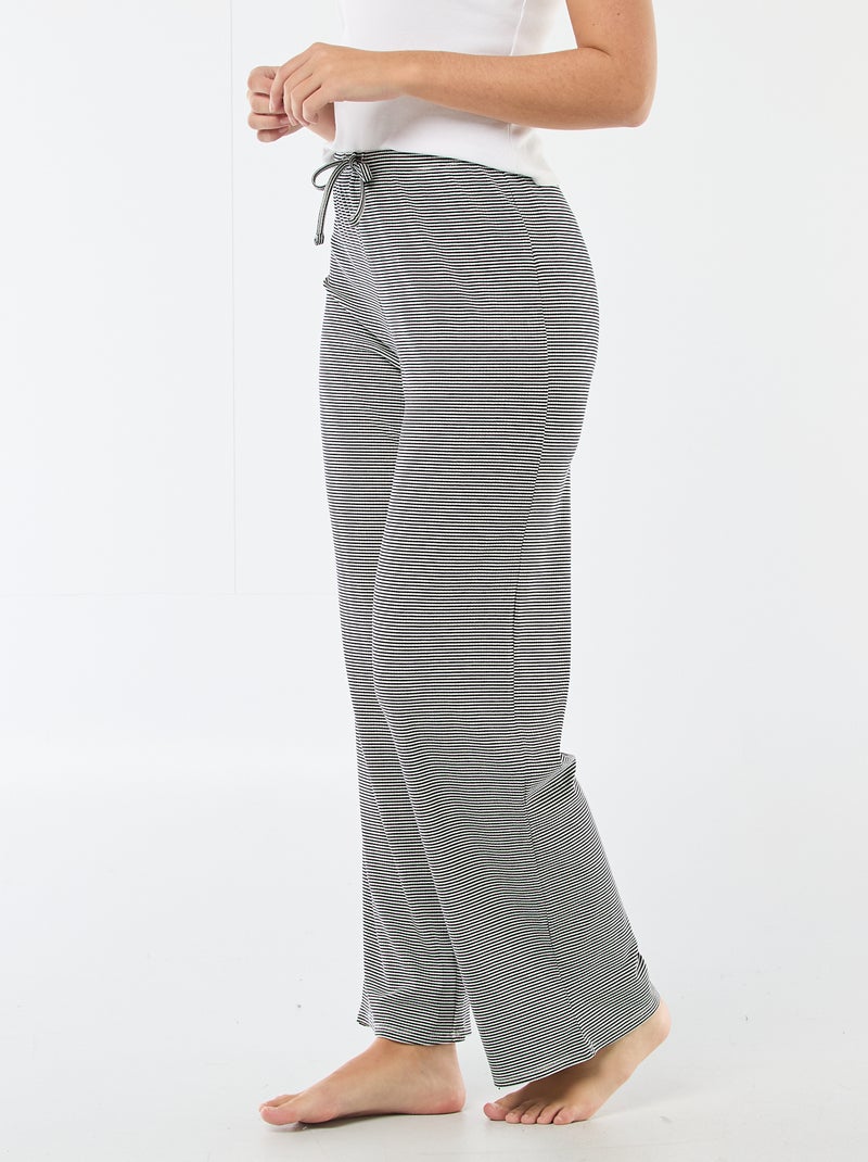 Pantalon pyjama en maille stretch Bleu - Kiabi