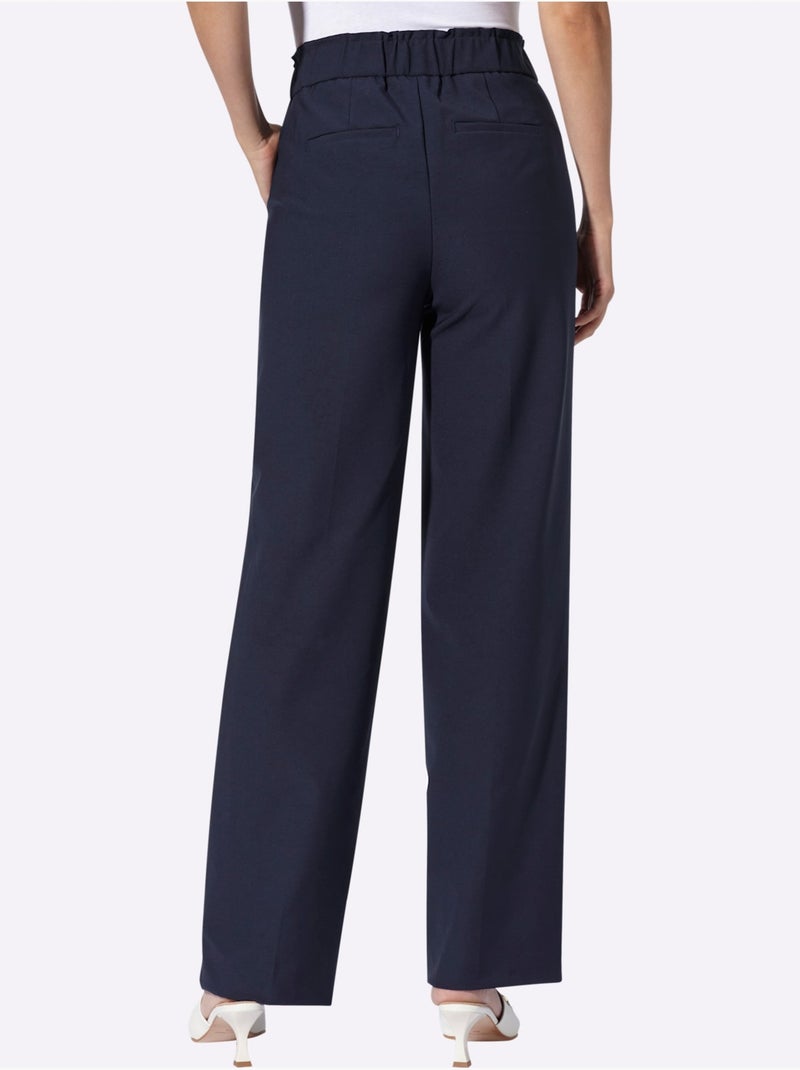 Pantalon Qualité Bi-extensible - Taille Standard - helline Bleu marine - Kiabi