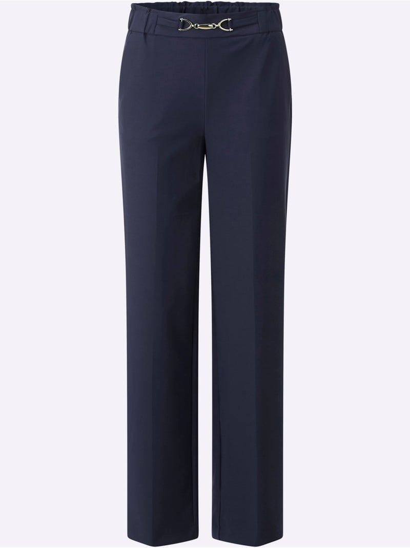 Pantalon Qualité Bi-extensible - Taille Standard - helline Bleu marine - Kiabi