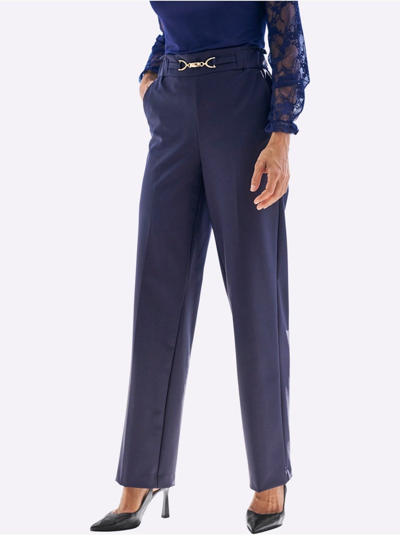 Pantalon Qualité Bi-extensible - Taille Standard - helline Bleu marine - Kiabi
