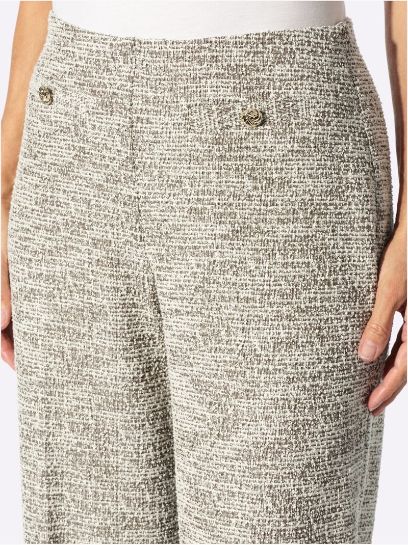 Pantalon qualité bouclée - Taille courte - witt Marron/Choco - Kiabi