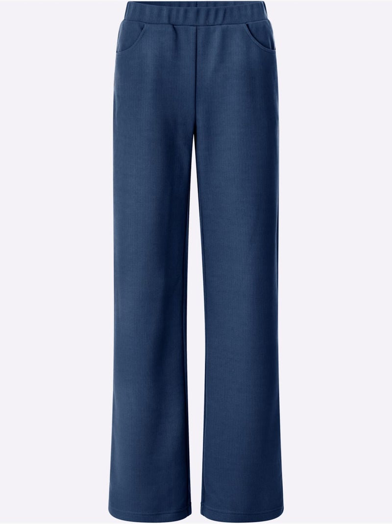 Pantalon Qualité Côtelée - Taille Courte - Moda Vilona Bleu jean - Kiabi