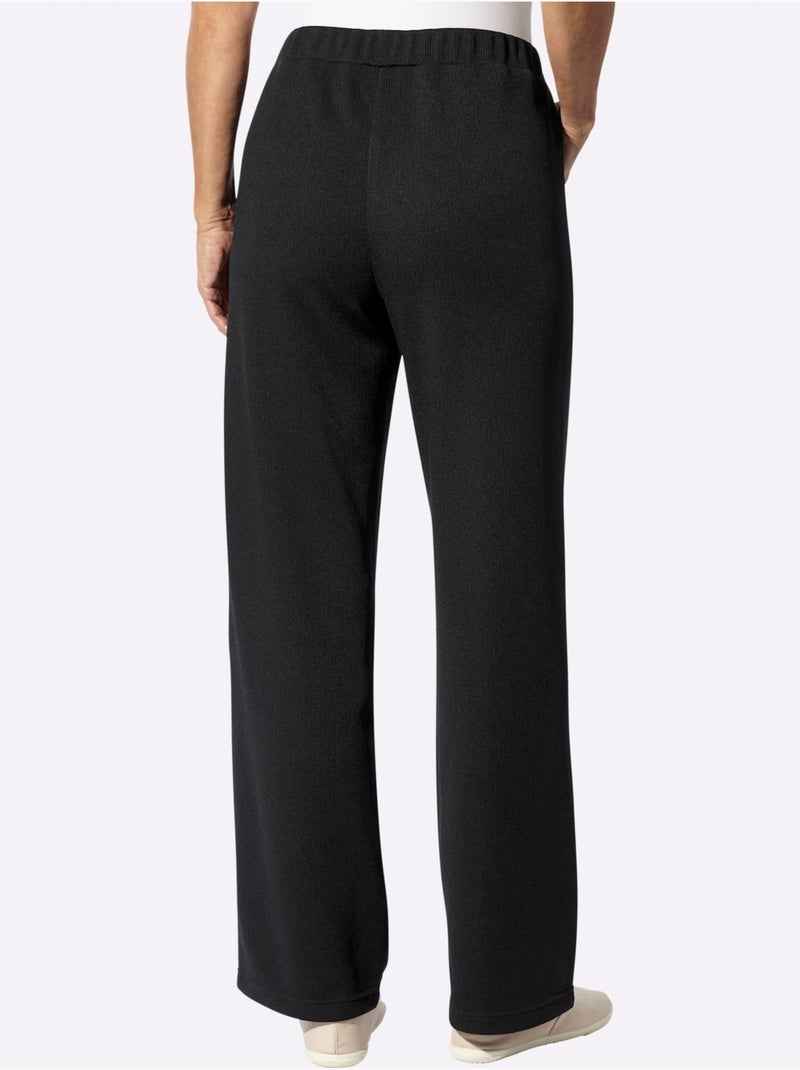 Pantalon Qualité Côtelée - Taille Courte - Moda Vilona Noir - Kiabi