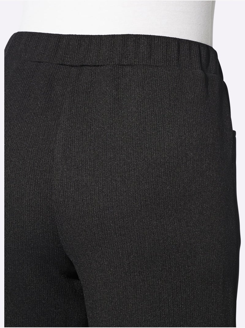 Pantalon Qualité Côtelée - Taille Courte - Moda Vilona Noir - Kiabi