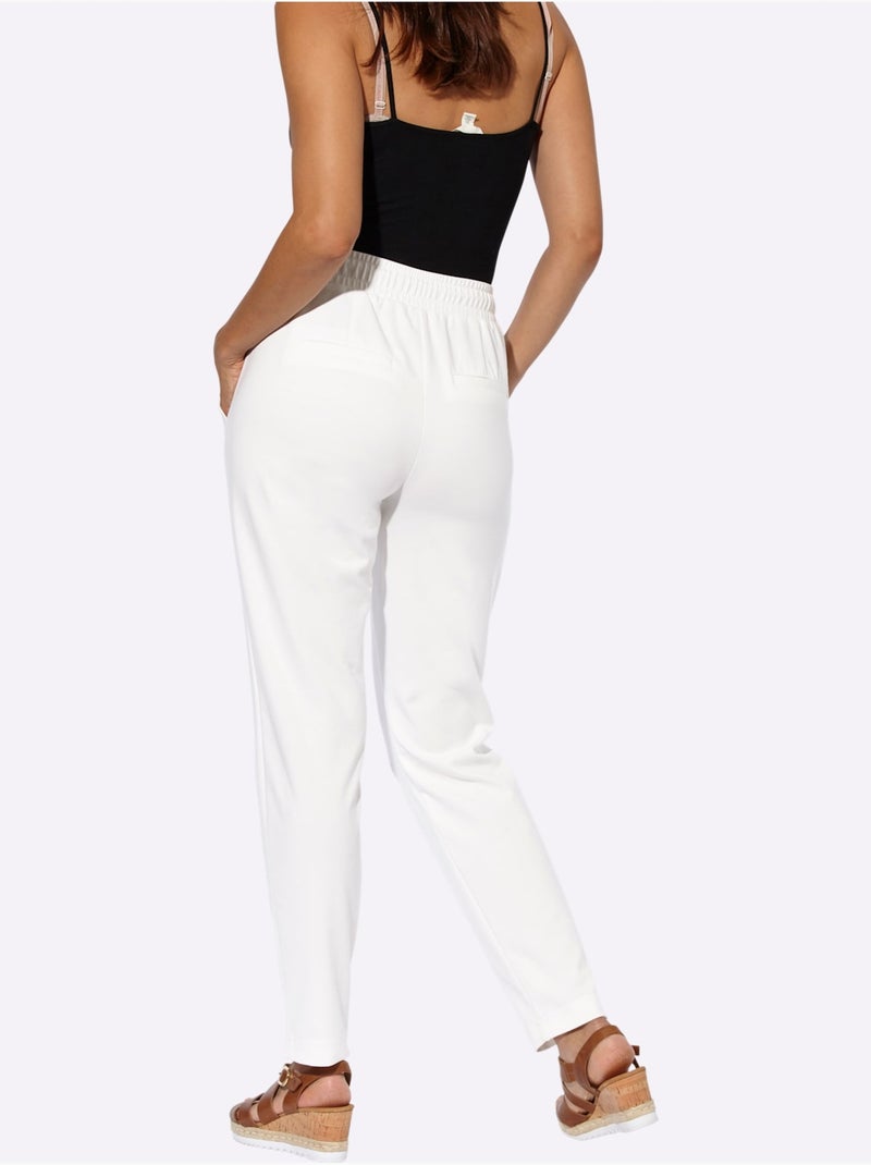 Pantalon Qualité Douce Et Fluide - Taille Courte - Witt Ecru - Kiabi