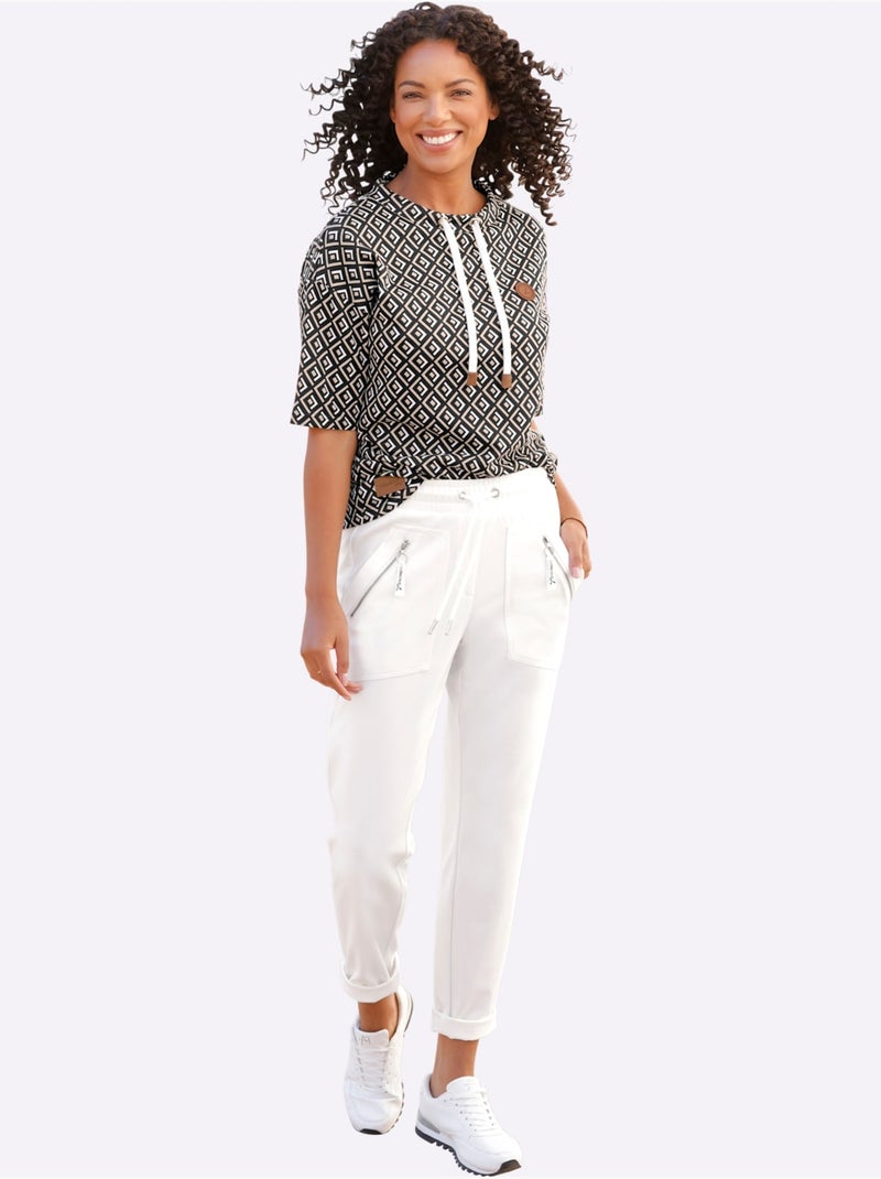 Pantalon Qualité Douce Et Fluide - Taille Courte - Witt Ecru - Kiabi