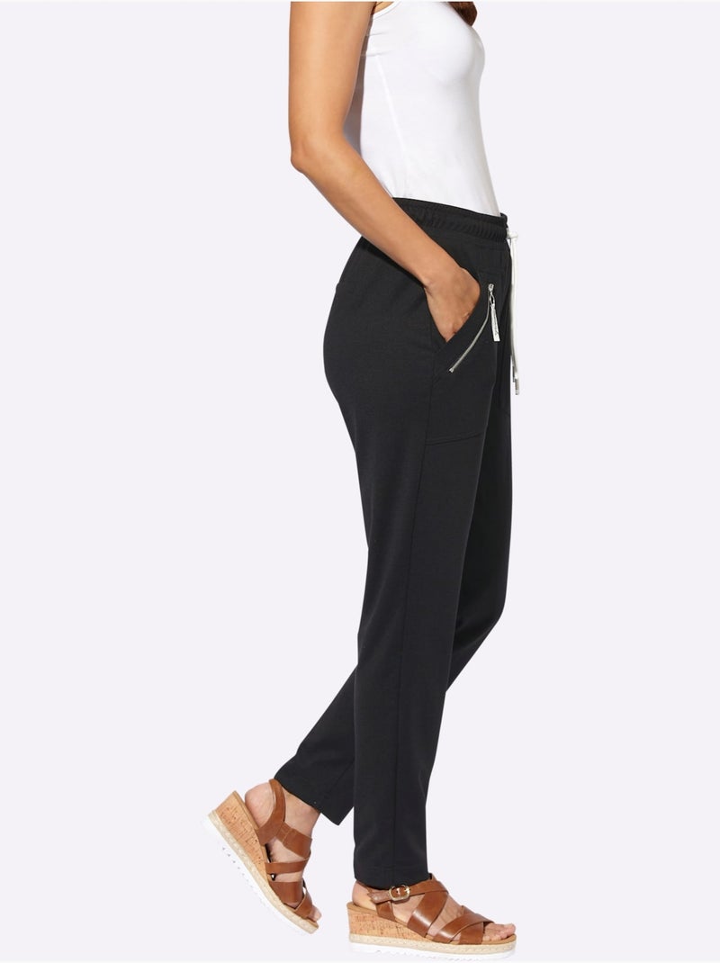 Pantalon Qualité Douce Et Fluide - Taille Courte - Witt Noir - Kiabi