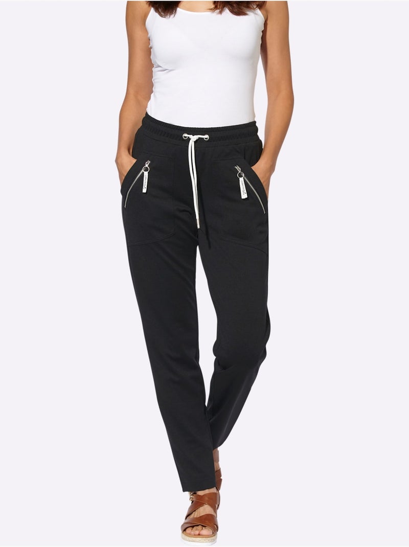 Pantalon Qualité Douce Et Fluide - Taille Courte - Witt Noir - Kiabi