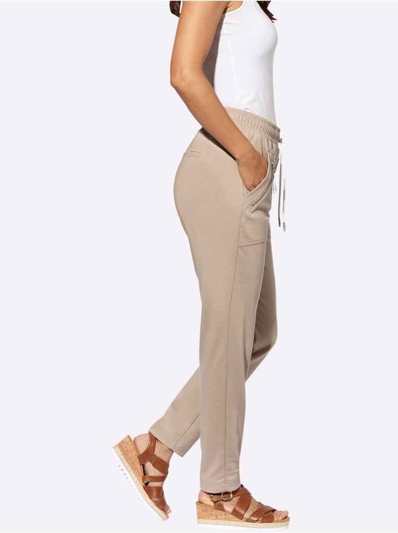 Pantalon Qualité Douce Et Fluide - Taille Standard - Witt Beige - Kiabi