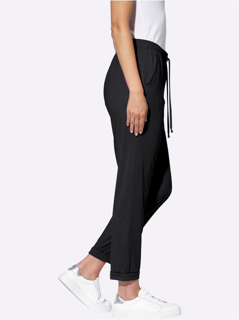 Pantalon Qualité Extensible Estivale - Taille Standard - Helline Noir - Kiabi
