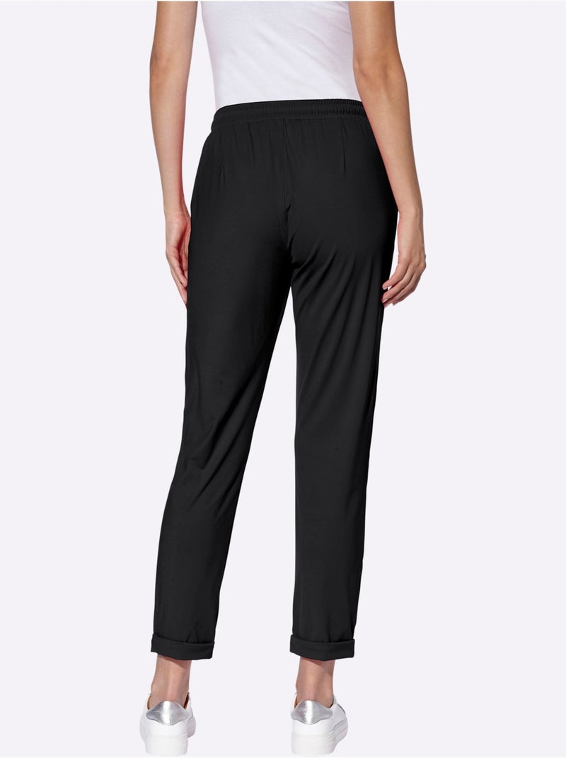 Pantalon Qualité Extensible Estivale - Taille Standard - Helline Noir - Kiabi