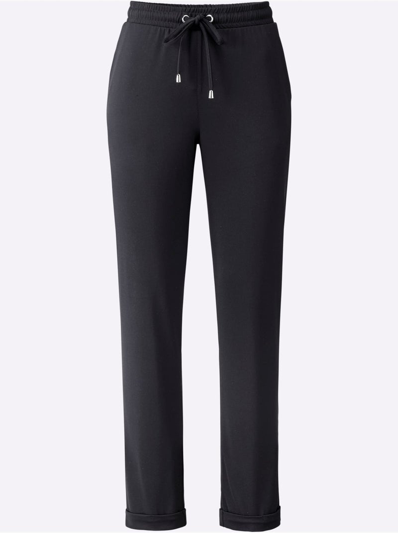Pantalon Qualité Extensible Estivale - Taille Standard - Helline Noir - Kiabi