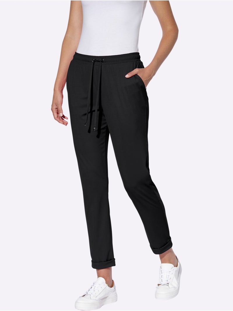 Pantalon Qualité Extensible Estivale - Taille Standard - Helline Noir - Kiabi