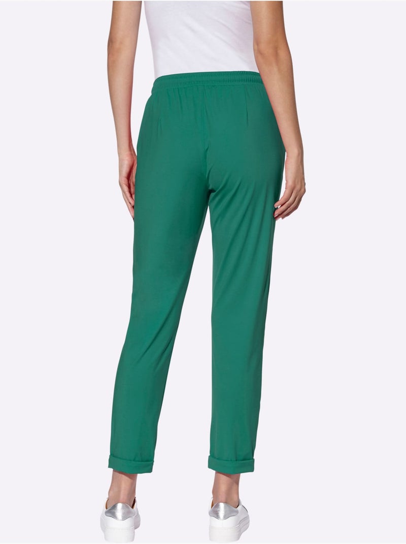 Pantalon Qualité Extensible Estivale - Taille Standard - Helline Vert - Kiabi