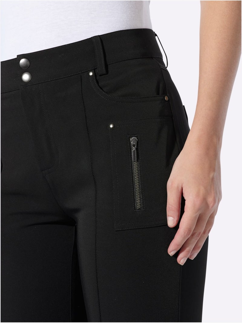 Pantalon qualité extensible supérieure - taille standard - helline Noir - Kiabi
