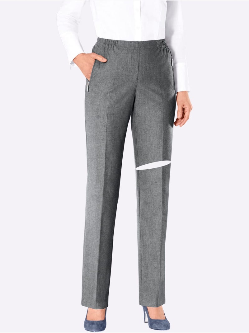 Pantalon qualité hiver légèrement grattée - taille standard - witt Gris chiné - Kiabi