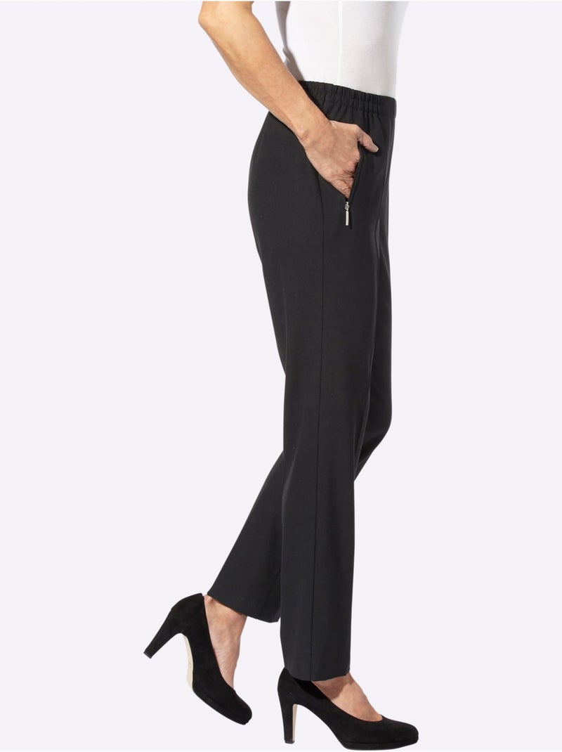 Pantalon qualité hiver légèrement grattée - taille standard - witt Noir - Kiabi